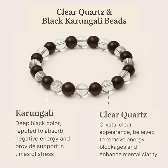 Premium Karungali & Clear Quartz Bracelet