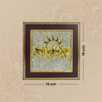 7 Horses on Raw Pyrite Frame