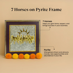 7 Horses on Raw Pyrite Frame